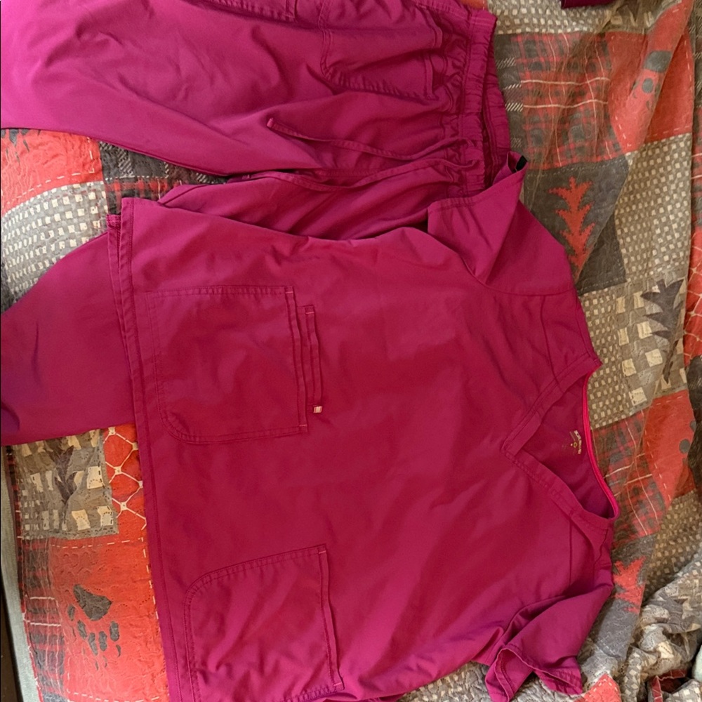 Scrubstar Women's Fuchsia Medical Scrub Top and Pants